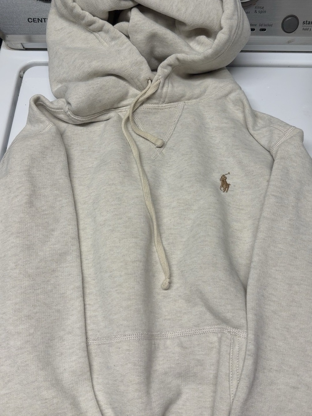 Ralph Lauren Cream/Tan Polo Hoodie - Men's Pullover Sweatshirt